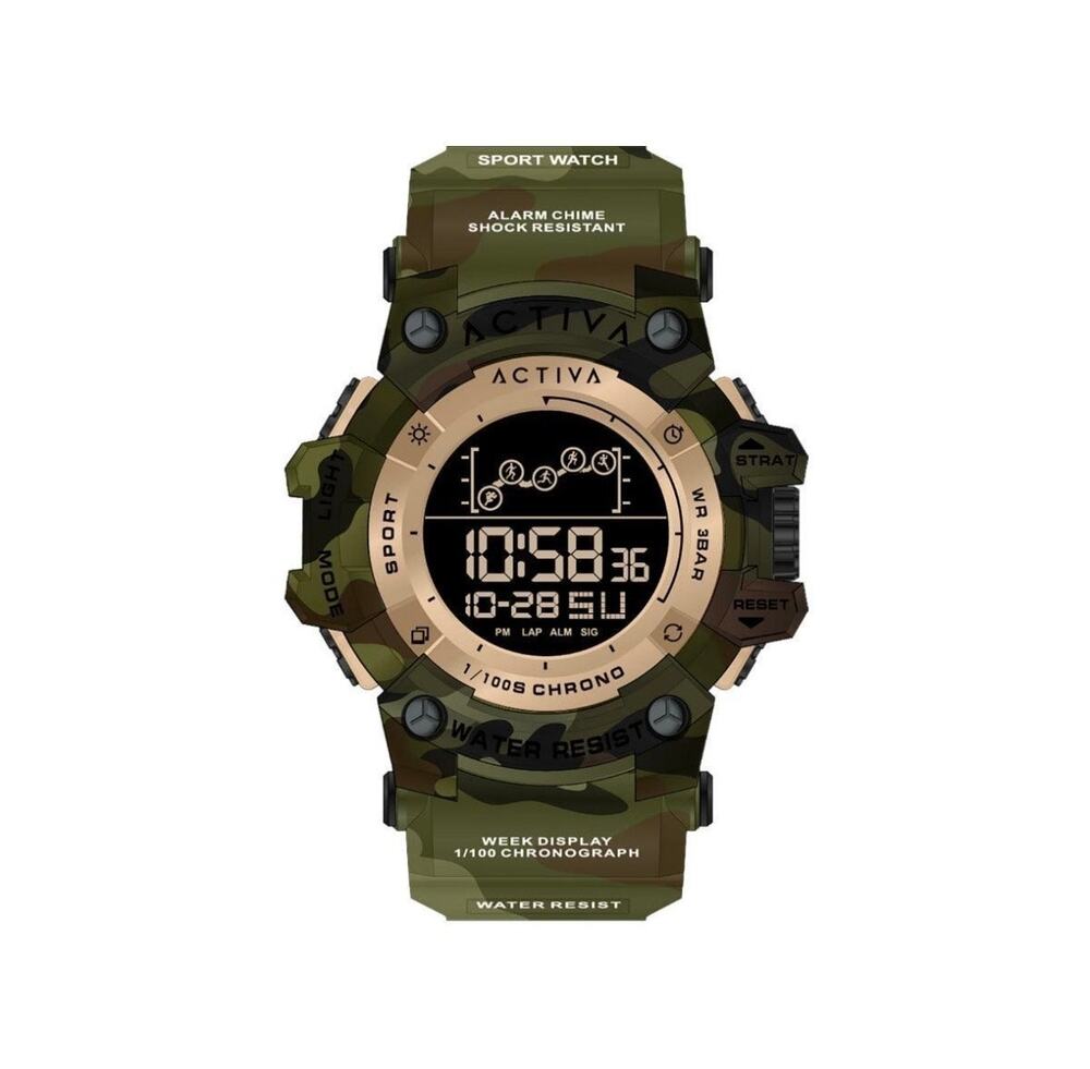 Activa X Invicta Summit Digital Watch 50mm Army Green Camouflage New in Box